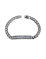 Mens Channel Set ID Bracelet Finished in Black Rhodium - CRISLU