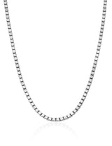 Mens Matte Box Chain Necklace Finished in Pure Platinum - CRISLU