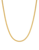 Mens Matte Curb Chain Necklace Finished in 18kt Yellow Gold - CRISLU