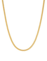 Mens Matte Curb Chain Necklace Finished in 18kt Yellow Gold - CRISLU