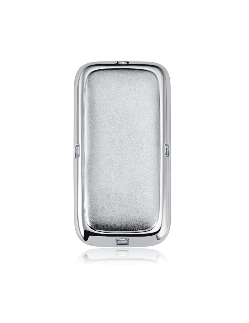 Mens Matte/Shiny Money Clip with Baguettes Finished in Pure Platinum - CRISLU