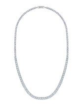 Mens Princess Cut 4mm Tennis Necklace Finished in Pure Platinum - CRISLU