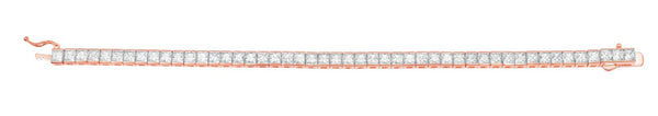 Mens Square Cut Tennis Bracelet Finished in 18kt Rose Gold - CRISLU