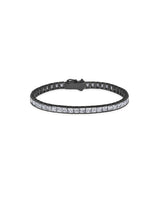 Mens Square Cut Tennis Bracelet Finished in Black Rhodium - CRISLU