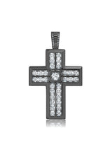 Mens Square Princess Cut Cross Pendant - CRISLU