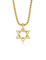 Mens Star of David Necklace Finished in 18kt Yellow Gold - CRISLU