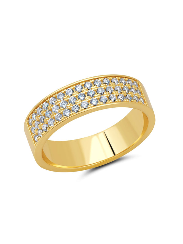 Mens Thin Band Ring Embelleshed In Pave Stones - CRISLU