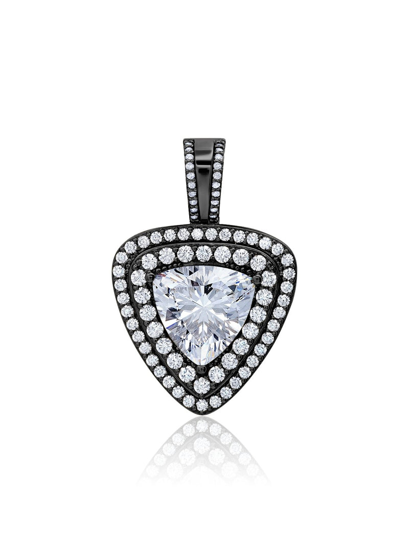 Mens Trillion Cut Pendant With Pave Border - CRISLU