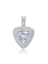 Mens Trillion Cut Pendant With Pave Border - CRISLU