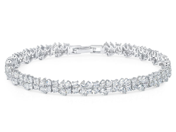 Multi Cluster Bracelet Finished in Pure Platinum - CRISLU