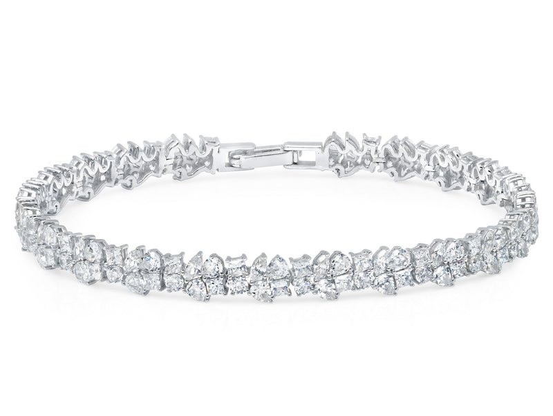 Multi Cluster Bracelet Finished in Pure Platinum - CRISLU
