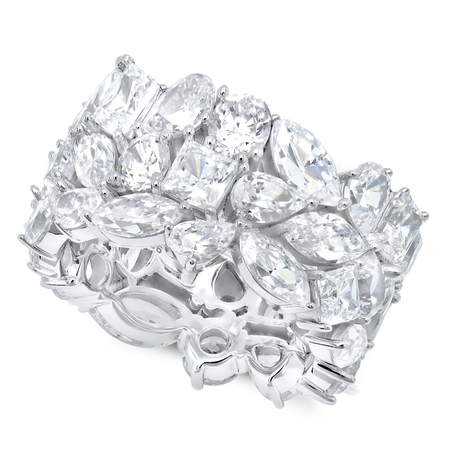 Multi Cluster Eternity Ring Finished in Pure Platinum - CRISLU