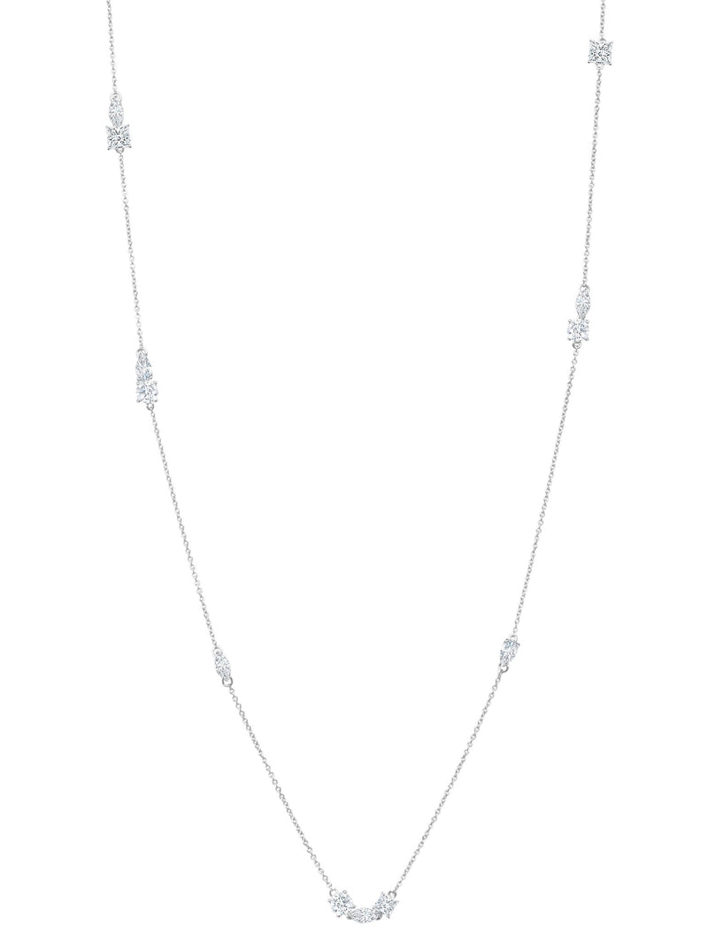 Multi Shape Necklace Finished in Pure Platinum - CRISLU