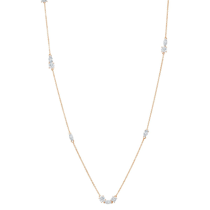 Multi Shape Necklace Finished in Rose Gold - CRISLU