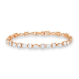 Multi Shape Tennis Bracelet Finished in Rose Gold - CRISLU