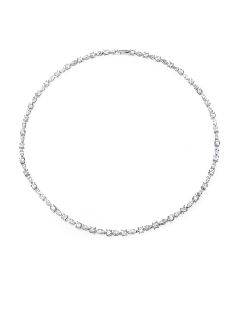 Crislu 2 mm Round Sapphire Tennis Bracelet in Platinum