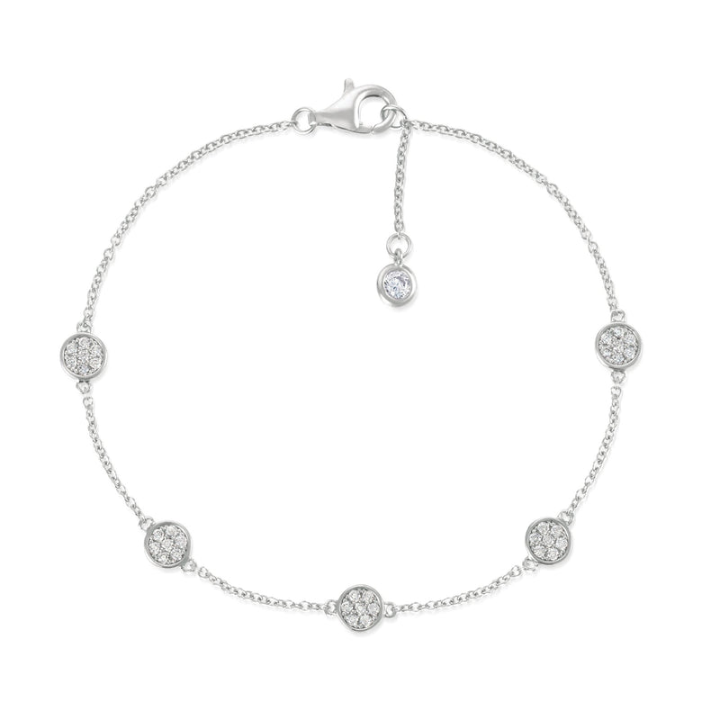 Multi Sugar Drop Bracelet Finished in Pure Platinum - CRISLU