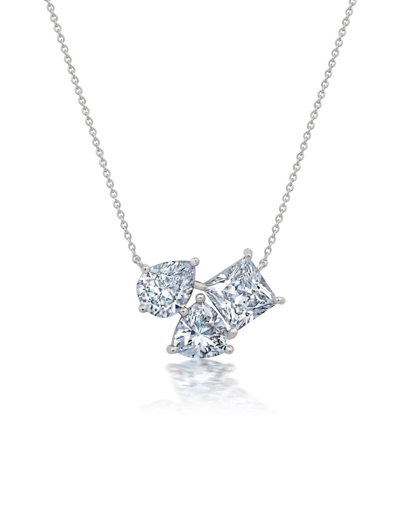Multicut 3 Stone 16'' Extending Necklace - CRISLU