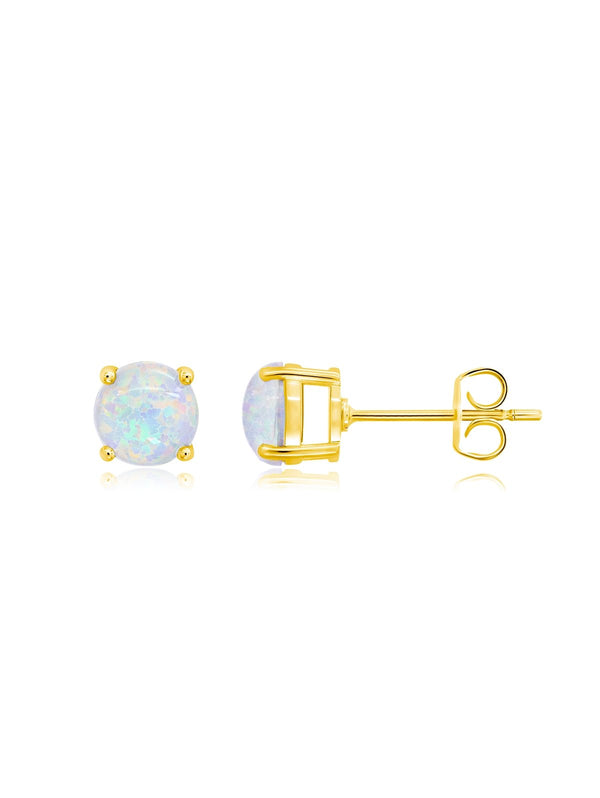 October Birthstone Stud Earrings Finished in 18kt Yellow Gold - CRISLU