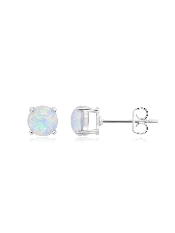 October Birthstone Stud Earrings Finished in Pure Platinum - CRISLU