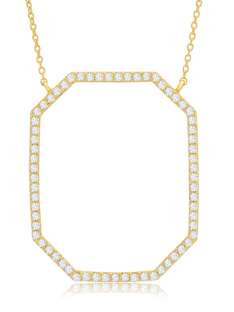 Open Octagon Pave Necklace In 18kt Yellow Gold - CRISLU