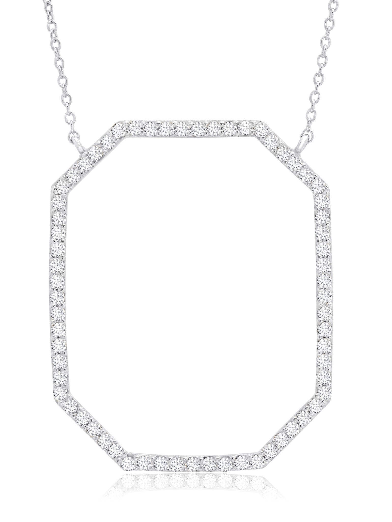 Open Octagon Pave Necklace In Pure Platinum - CRISLU