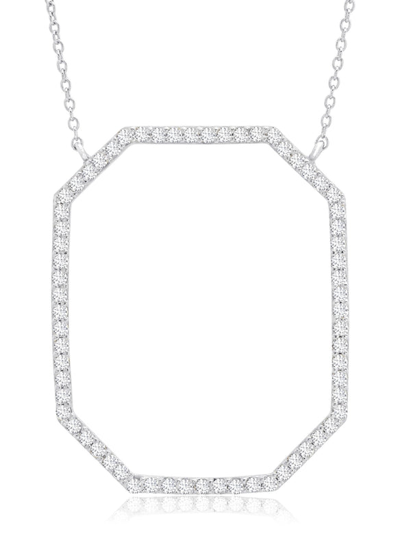 Open Octagon Pave Necklace In Pure Platinum - CRISLU