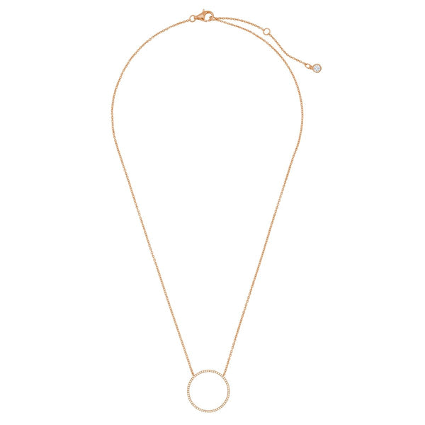 Pave Open Circle Necklace Finished in 18kt Yellow Gold - CRISLU