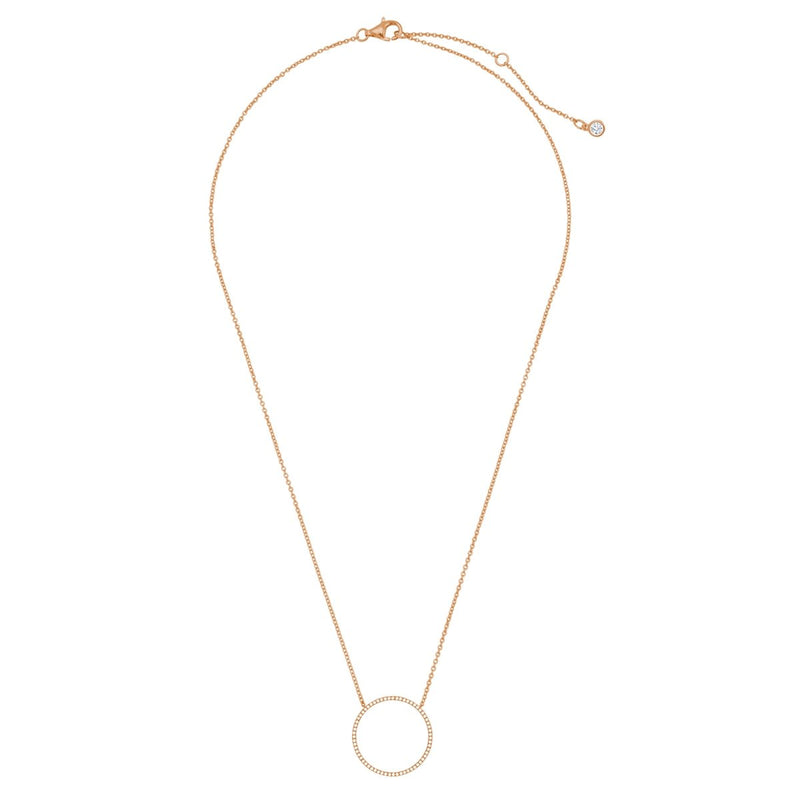 Open Pave Circle Necklace In Rose Gold - CRISLU
