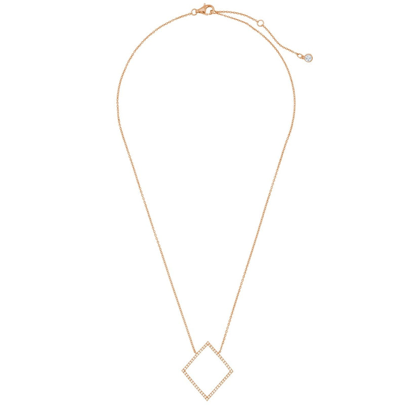 Open Pave Diamond Necklace In Rose Gold - CRISLU