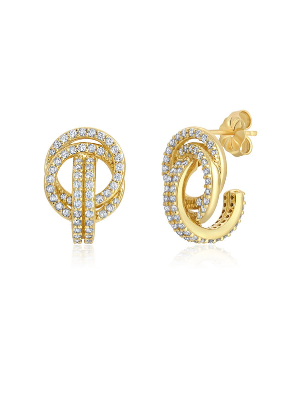 Open Spiral Huggie Hoop Earrings - CRISLU