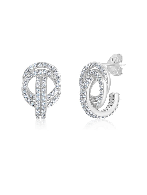 Open Spiral Huggie Hoop Earrings - CRISLU