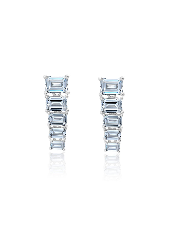 Opulent Drop Earrings With Five Emerald Cut Stones - CRISLU