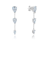 Opulent Drop Earrings With Three Pear Cut Stones - CRISLU
