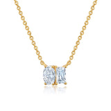 Oval And Baguette 16''Extending Necklace - CRISLU