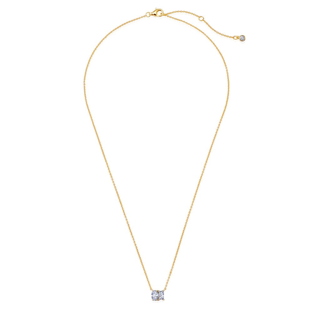 Oval And Baguette 16''Extending Necklace - CRISLU