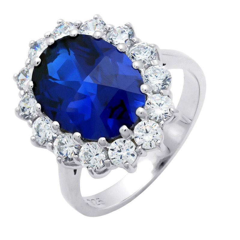 Oval Sapphire Ring Finished in Pure Platinum - CRISLU