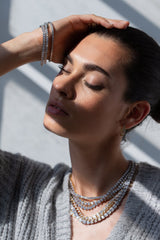 Parallel- 18k Gold Baguette Hoop Earrings - CRISLU