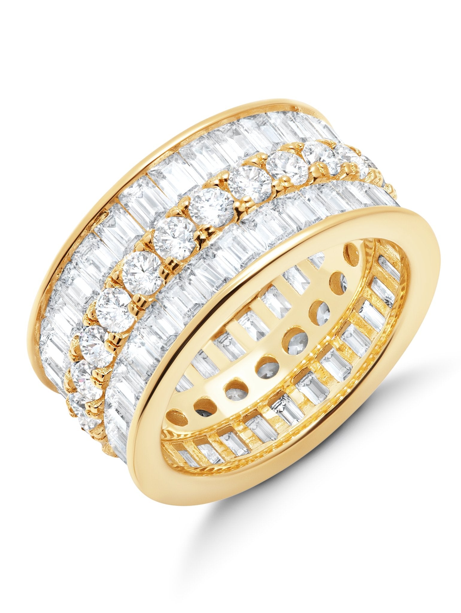 Parallel- 18kt Gold Baguette Eternity Ring - CRISLU