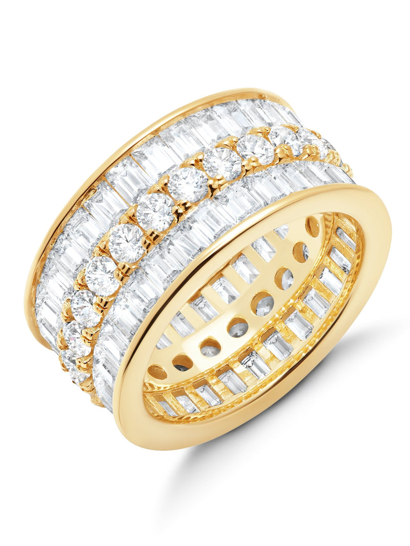 Parallel- 18kt Gold Baguette Eternity Ring - CRISLU