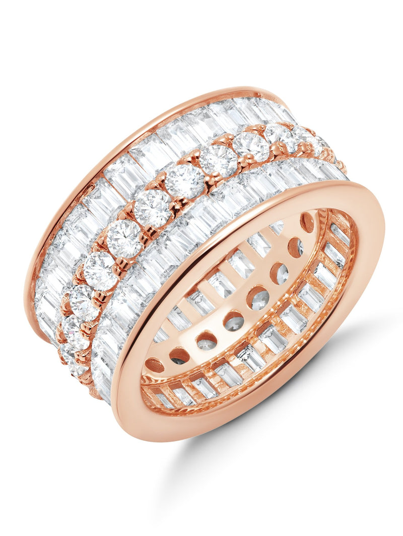 Parallel- 18kt Rose Gold Baguette Eternity Ring - CRISLU