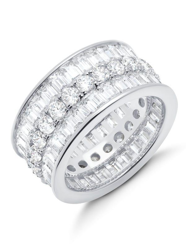 Parallel- Platinum Baguette Eternity Ring - CRISLU