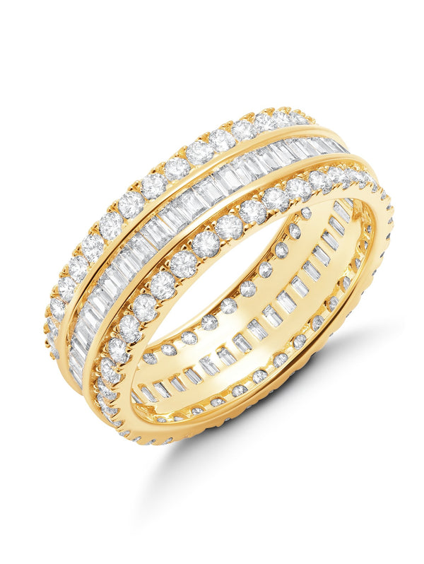 Parallel- Small 18kt Gold Baguette Eternity Ring - CRISLU