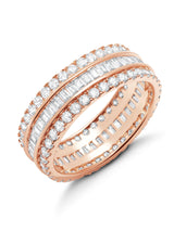 Parallel- Small 18kt Rose Gold Baguette Eternity Ring - CRISLU