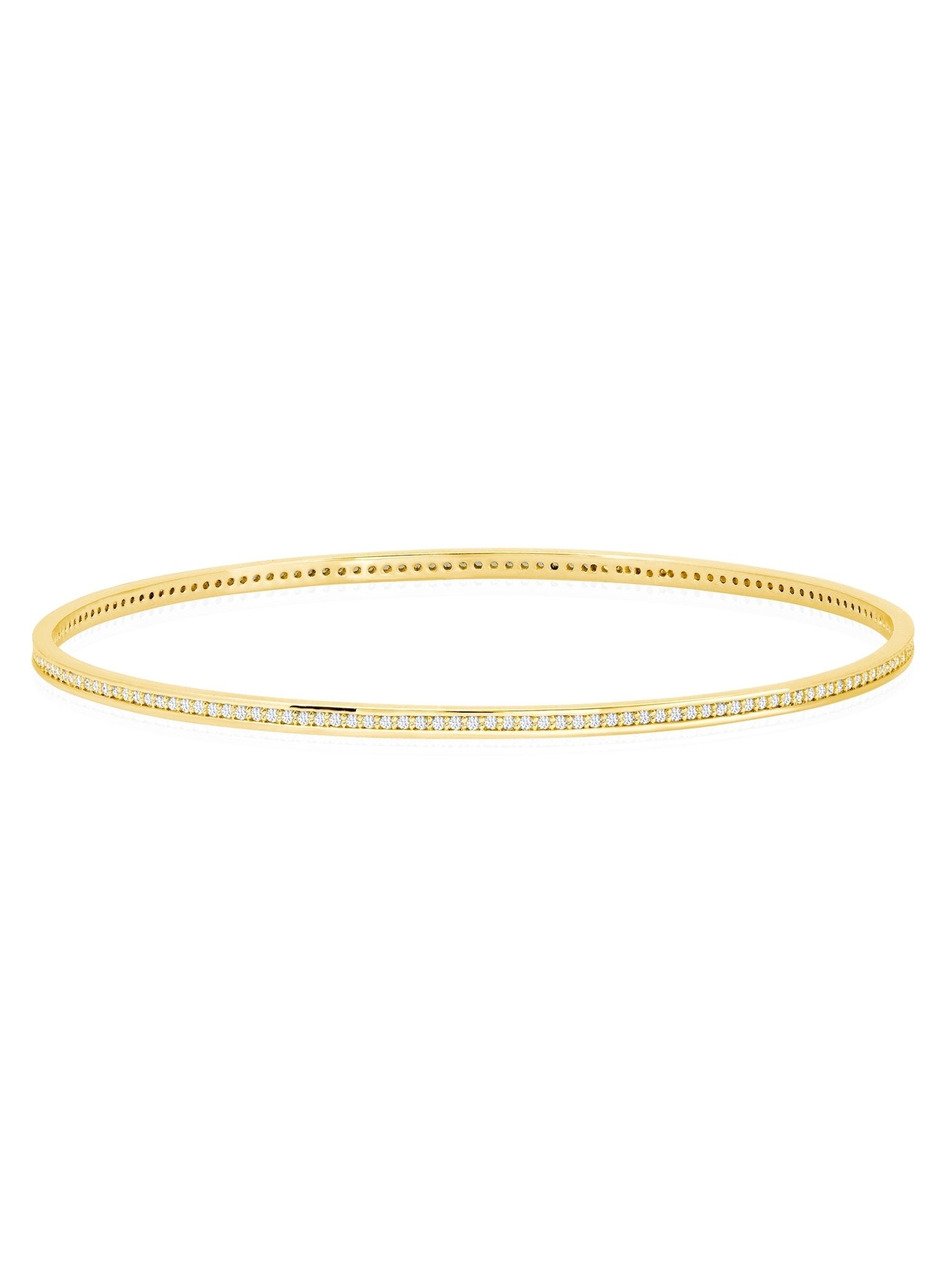 Pave Circle Bangle In 18kt Yellow Gold - CRISLU