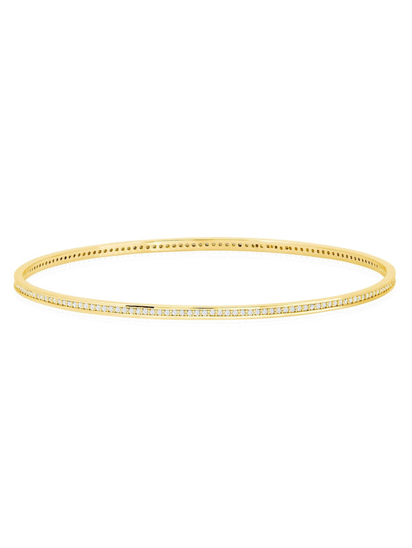 Pave Circle Bangle In 18kt Yellow Gold - CRISLU