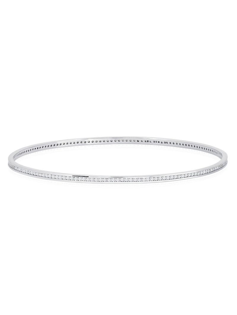 Pave Circle Bangle In Pure Platinum - CRISLU