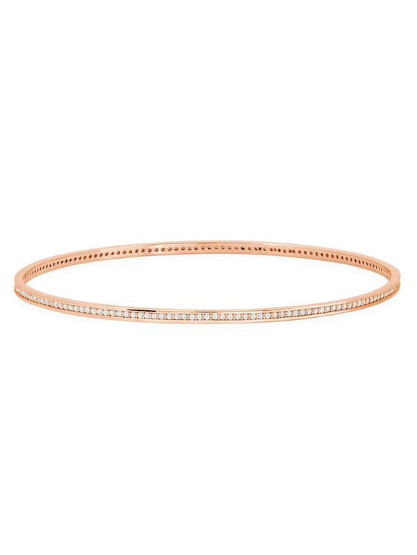 Pave Circle Bangle In Rose Gold - CRISLU