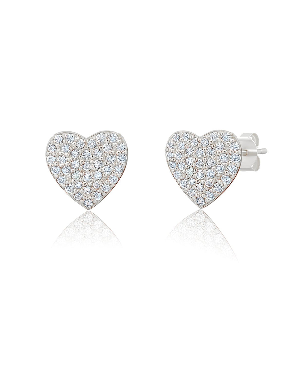 Platinum heart earrings outlet