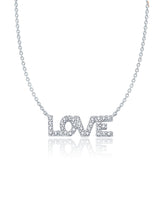 Pave Love Necklace Finished in Pure Platinum - CRISLU